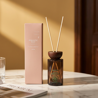 Marque privée de luxe Premium Reed Diffuseur Set DIY Home Fragrance Aroma Diffuseur Longue durée Huile Essentielle pour Hôtel Verre