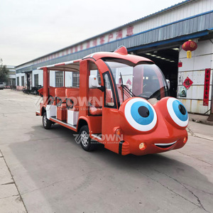 Autobús Turístico Eléctrico con Diseño de Pez de Ojos Grandes Rojo de Dibujos Animados, Vehículo de Transporte de Pasajeros para Parques Temáticos - Product Image 1