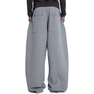 Custom Grey Waffle <b>Baggy</b> Oversized Sweatpants Loose Fit Cotton Waffle Joggers for <b>Men</b> Active Wear <b>Trousers</b> - Product Image 4
