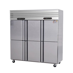 Réfrigérateur commercial vertical professionnel à 6 portes en acier inoxydable, écoénergétique - Product Image 1