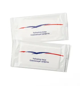 High Quality Single Packaged Airlines Individual Wet Wipes Refreshing Airline Wipes
