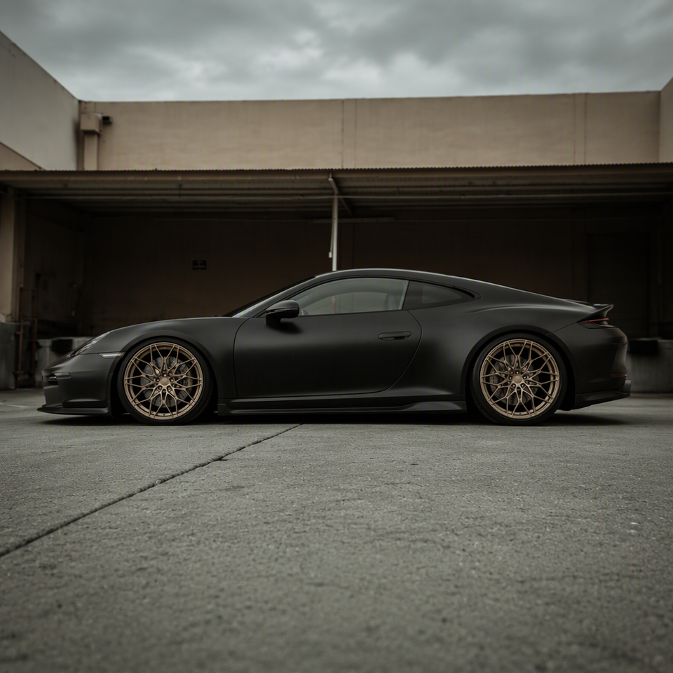 Custom Forged Aluminum Alloy Wheels Multiple Spokes Gold Bronze Matte ...