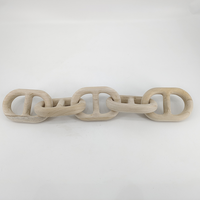 Grand maillon de chaîne en bois massif inachevé 5 maillons bricolage artisanat pour la décoration de bureau à domicile Design Art déco pour anniversaire