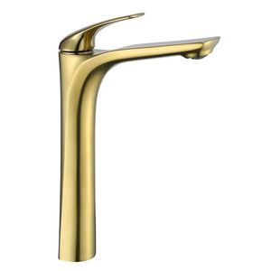 Robinet mélangeur moderne minimaliste tout en cuivre pour eau chaude et froide, cuivre électro-plaqué gris brossé, lavabos - Product Image 5