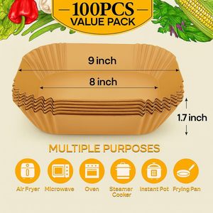 Papier sulfurisé jetable 4-en-1 résistant au four et filtre pour friteuse à air, de qualité alimentaire pour une <span class=keywords><strong>cuisson</strong></span> saine - Product Image 2