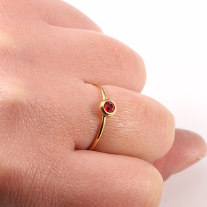 时尚12个诞生石戒指18k镀金不锈钢饰品女性锆石微戒指 - Product Image 6