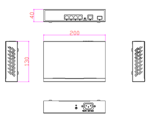 สวิตช์ PoE อัจฉริยะเชิงพาณิชย์ 4 พอร์ต ยี่ห้อ HZGWS พร้อม Uplink SFP สำหรับระบบกล้องวงจรปิด IP - Product Image 3