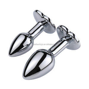 Meilleure vente 3 pièces/ensemble cristal bijou Plug Anal forme de coeur en acier inoxydable bouchons anaux usine en gros métal Plug Anal - Product Image 5