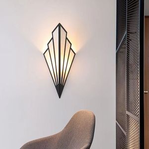 Lusso nordico semplice muro luce creativa a forma di ventaglio corpo in ferro a LED <span class=keywords><strong>per</strong></span> Hotel corridoio portico camera da letto - Product Image 3