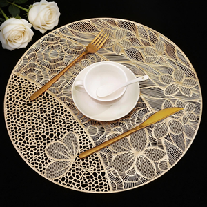 2026 European Style Wholesale Eco-Friendly Plastic Round Gold Waterproof PVC <b>Placemat</b> <b>Table</b> Mat <b>for</b> Home Kitchen Dining <b>Table</b> - Product Image 1