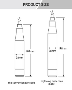 Thép không gỉ chìm thủy tĩnh 420mA cảm biến mức nhiên liệu RS485 dụng cụ Đo mức cho bể nước - Product Image 5