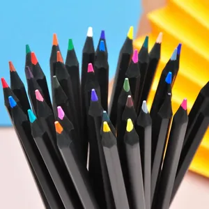 مجموعة الأدوات المدرسية 12 رصاصة فخمة ملونة حسب الطلب مستلزمات مدرسية أقلام ملونة فنية 12 قطعة أقلام ملونة سوداء فنية