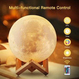 Lampe de Nuit LED 3D Imprimée en Gros, à Changement de Couleur, avec Télécommande, Étanchéité IP54, 20CM, en Plastique, Fonctionnant sur Piles, Lampe Lune pour Bébé - Product Image 3