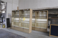 Vitrine d'Exposition Personnalisée Prix Usine pour Magasin d'Ustensiles de Cuisine, Vitrine en Bois et Verre pour Couteaux
