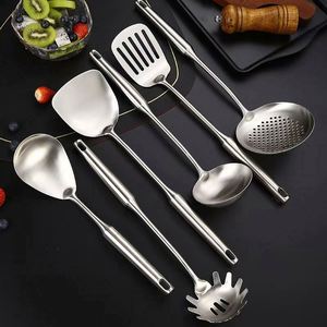 Food Grade Accessories Tools Bulk Silver Color 6 Pieces Kitchen Utensil Set Kitchenware SUS304 Stainless Steel Cooking Tool - Product Image 5