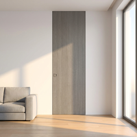 Portes encastrées en aluminium à texture bois, portes intérieures en bois intégrées sans cadre, porte secrète invisible pour pièce