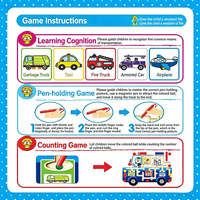 Jouet de labyrinthe magnétique, plateau de labyrinthe en bois camion de pompiers pour enfants, jeu éducatif précoce
