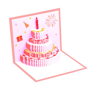 Biglietto d'<span class=keywords><strong>Auguri</strong></span> 3D Personalizzato Fatto a Mano per <span class=keywords><strong>Compleanno</strong></span>, Cartoline Pop-up Colorate e Carine a Forma <span class=keywords><strong>di</strong></span> Torta per Regali ai Bambini - Product Image 3