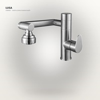 Robinet de lavabo de salle de bain à affichage numérique LED LUSA LSM4083 SUS304, monocommande, cartouche céramique, montage sur plan, OEM