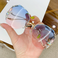 Vente en gros de lunettes de soleil en diamant pour femmes Offre Spéciale, lunettes de soleil vintage scintillantes surdimensionnées pour femmes lunettes de fête