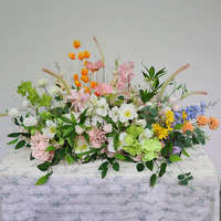 Guirlandes de fleurs artificielles en satin de luxe, chemin de table pour allée de mariage, centres de table, boules de fleurs pour fournitures d'événements de fête nuptiale