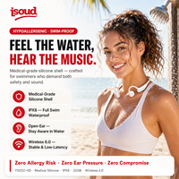 Headset H30 Konduksi Tulang untuk 6.0, Desain Open-Ear Tahan Air IPX8 untuk Lari Maraton, Berkuda, Berenang, Earbud AI Khusus