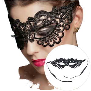 Masque de soirée vénitien en dentelle pour femme, sexy, pour Halloween, carnaval, bal, noir, flexible, costume de fête - Product Image 1