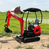 Expédition porte-à-porte COUGARS Mini-excavatrice sur chenilles de 1 tonne avec moteur pour usage domestique et fonction de bras pivotant