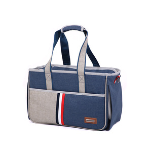 Pet Carrier Bag For Dogs <b>Cats</b> Breathable Tote Travel Bag Large Capacity Dark Blue Gray Solid Color Design - Product Image 1