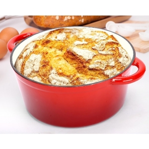 Olla de <span class=keywords><strong>hierro</strong></span> <span class=keywords><strong>fundido</strong></span> <span class=keywords><strong>esmaltado</strong></span> multifunción no tóxica para sopa, cazuelas y horno holandés para hornear pan de masa madre - Product Image 2
