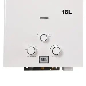 18l Gas Water Heater 18L White Stainless Steel Portable Propane Geyser Tankless Instant LPG Hot Gas Water Heaters With Shower Kit For Outdoor Camping