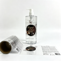 Étiquettes autocollantes personnalisées en vinyle imperméable pour bouteilles de produits de salle de bain : Huile d'argan, Shampoing, Gel douche, Emballages capillaires