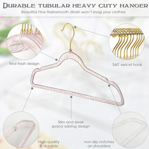 Cintres en plastique Transparent de haute qualité anti-dérapant gain de place costume paillettes acrylique or poudre <span class=keywords><strong>perle</strong></span> <span class=keywords><strong>cintre</strong></span> - Product Image 3