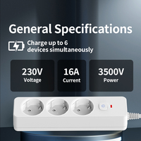 Rallonge électrique avec protection contre les surtensions, multiprise, rallonge électrique EU, multiprise avec protection contre les surtensions