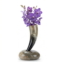 Vase centre de table en résine fait main, forme naturelle, poli, décoratif, en forme de corne, pour décoration de table de mariage, Chine, haute qualité, durable