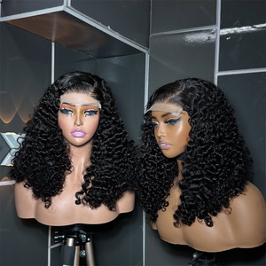 Peluca <span class=keywords><strong>Afro</strong></span> Rizada Corta Bob de Cabello Humano con Encaje Frontal, Cabello Virgen Vietnamita HD Sin Pegamento para Corte Mixto, Peluca Remy para Mujeres Negras - Product Image 6