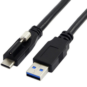 USB3.0 Male To Type C <b>Cable</b> <b>With</b> Screw <b>Lock</b> 10Gbps For Industrial Camera 1M - Product Image 1