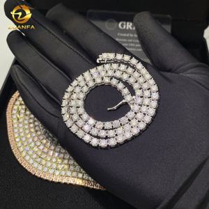 RTS Cadena Gargantilla de Tenis Estilo Hip Hop en Plata 925 con Diamantes Moissanita VVS de 2mm 3mm 4mm 5mm 6.5mm, Joyería Iced Out - Product Image 5