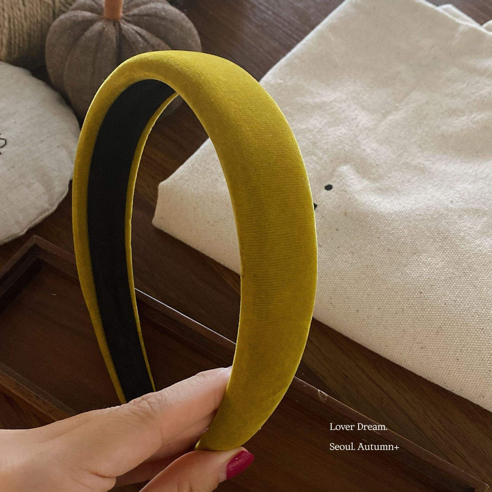 yellow velvet 3cm headband