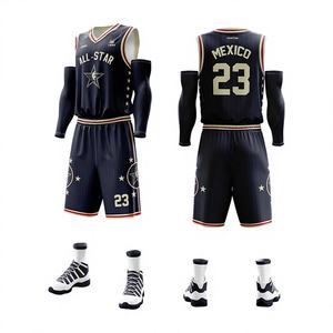 Conjunto de Camisetas de Baloncesto Reversibles Personalizadas con Impresión Completa, Diseño Americano, Logotipo, Uniformes Transpirables de Secado Rápido - Product Image 1