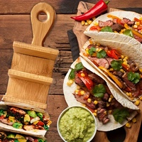Porte-taco en bois avec cadre en bambou maïs Tortilla Burrito support organisateur plateau cuisine stockage conception accessoire OEM ODM bienvenue