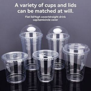 Gobelets jetables transparents en PET avec couvercles, calibre 98, 12/14/16/18/20/24 oz, personnalisables avec logo, pour café glacé, latte et jus - Product Image 3