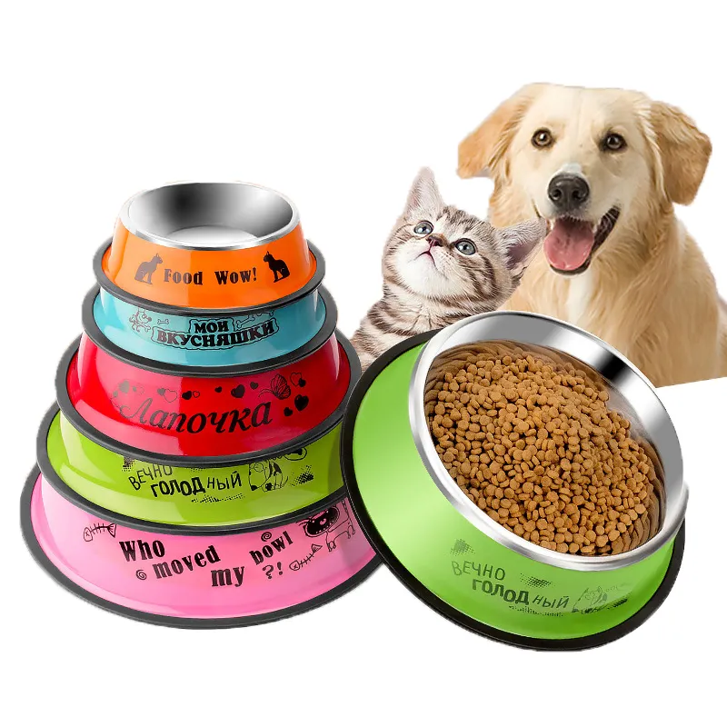Большая емкость Роскошная миска для домашних животных из нержавеющей стали для собак и кошек негабаритная кормушка для воды