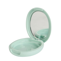 H080 Boîte compacte ovale verte monocouche avec miroir, couleur nude, prix
