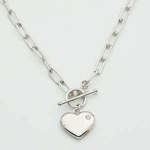 IGI Certified 14K Gold Heart Motif Paperclip <b>Necklace</b> Lab Diamond Pave Box Chain Gifting Jewelry - Product Image 4