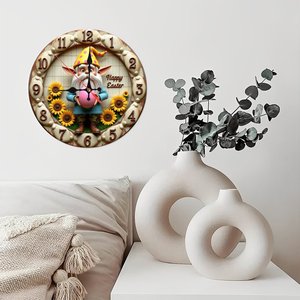 <b>Round</b> Wooden Wall Clock 25Cm Quiet Quartz Simple Design For Living Room Home Decor - Product Image 2