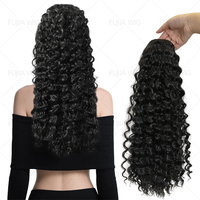 Fujia-Queue de Cheval Bouclée Synthétique avec Cordon de Serrage, Extension de Cheveux pour Femme