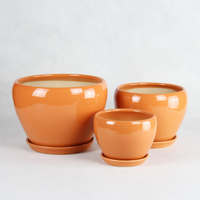 Vente en gros de pots de plantes décoratifs d'intérieur personnalisés, pas chers, empilables, de grande taille, colorés, avec soucoupe