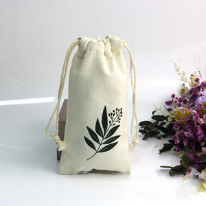 Custom Logo Printed Organic Natural Cotton Drawstring Packaging Bag <b>Perfume</b> Cosmetic Gift Storage Dust Muslin Cotton Pouch - Product Image 4