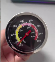 2 pièces - Jauge de température numérique en acier inoxydable étanche pour barbecue et thermomètre pour fumoir à charbon de bois
